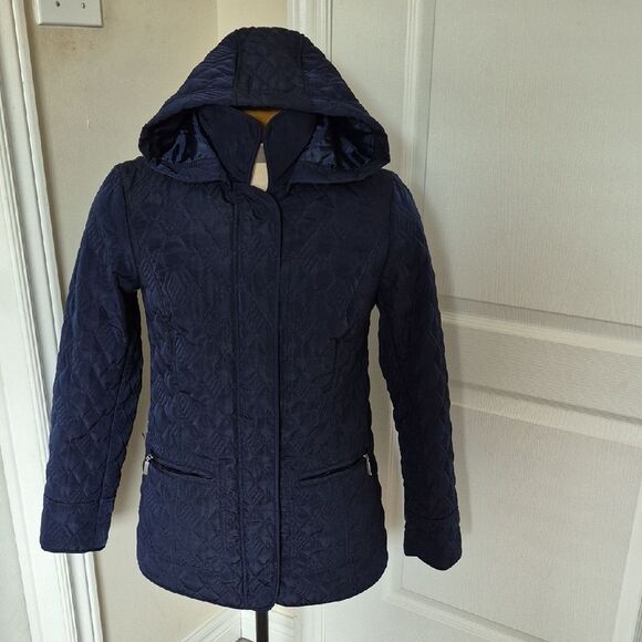 Northern Reflections Dark Blue Quilted Puffer Jacket - Picture 1 of 16